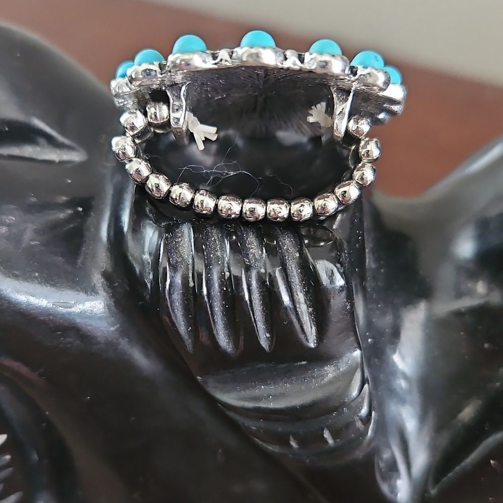 Turquoise And Silver Statement Ring - image 3